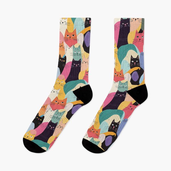 Item preview, Cute Funny Cats abstract repeated design pattern designed and sold by Rhu Creations.