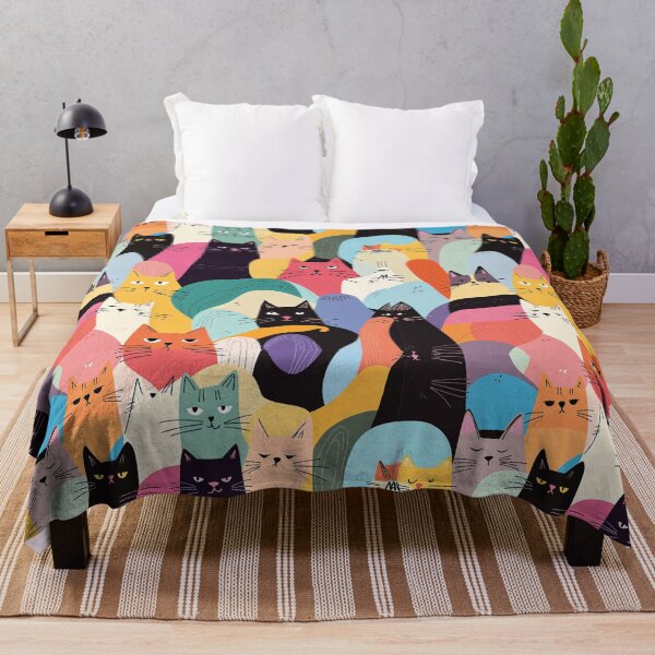 Item preview, Cute Funny Cats abstract repeated design pattern designed and sold by Rhu Creations.