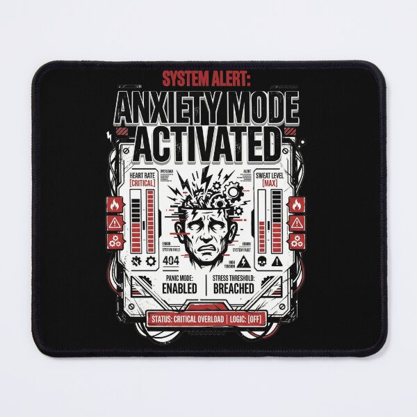 Item preview, Anxiety Mode Activated Funny Tech Style Design designed and sold by Quiet Chaos Club.