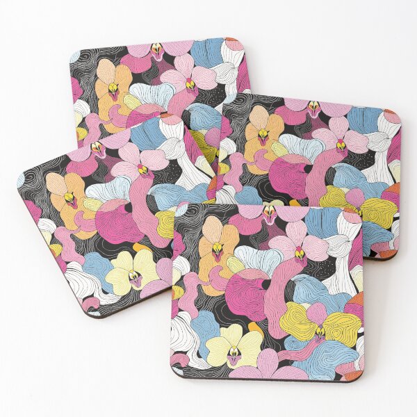 Item preview, Beautiful orchid flowers abstract repeated design pattern designed and sold by Rhu Creations.
