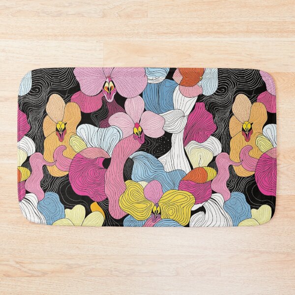 Item preview, Beautiful orchid flowers abstract repeated design pattern designed and sold by Rhu Creations.