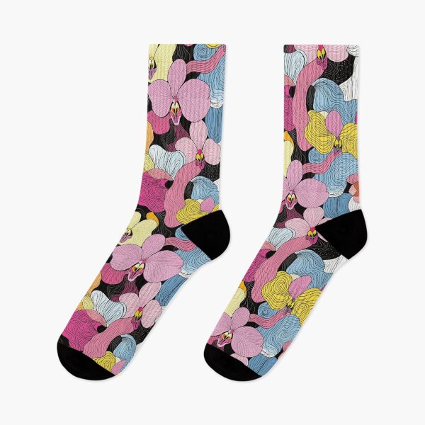 Item preview, Beautiful orchid flowers abstract repeated design pattern designed and sold by Rhu Creations.