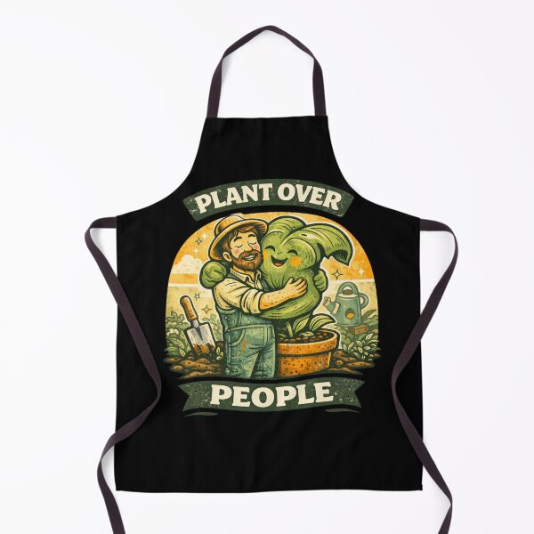 Item preview, Plant Over People - Funny Retro Gardener Hugging Plant designed and sold by VeroChaos.