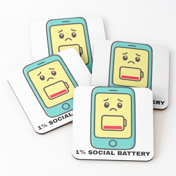 Item preview, 1% Social Battery Introvert Funny Low Energy Mood Sticker designed and sold by LumereAndCoeur.