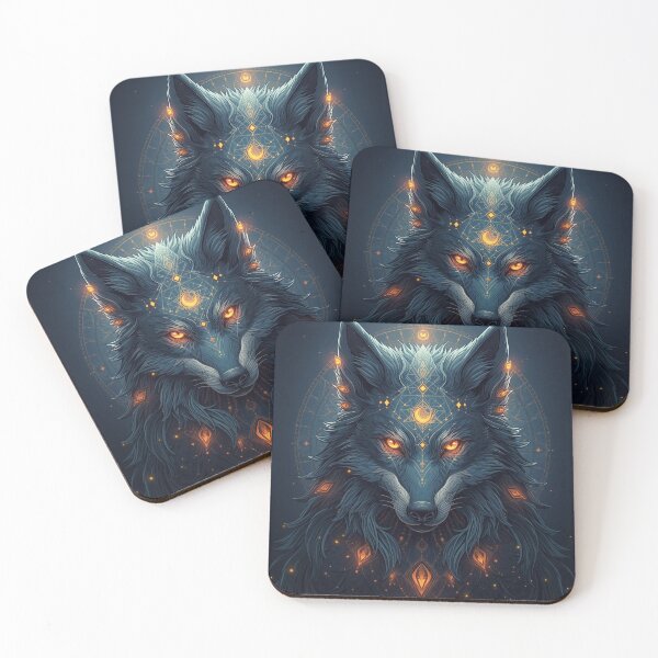 Item preview, Turkic Mythology Mystic Blue Wolf Asena Celestial Symbol designed and sold by EmrecanT.