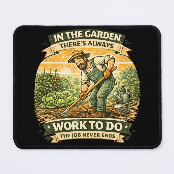 Item preview, Funny Vintage Gardener - Work To Do In The Garden Retro Art designed and sold by VeroChaos.