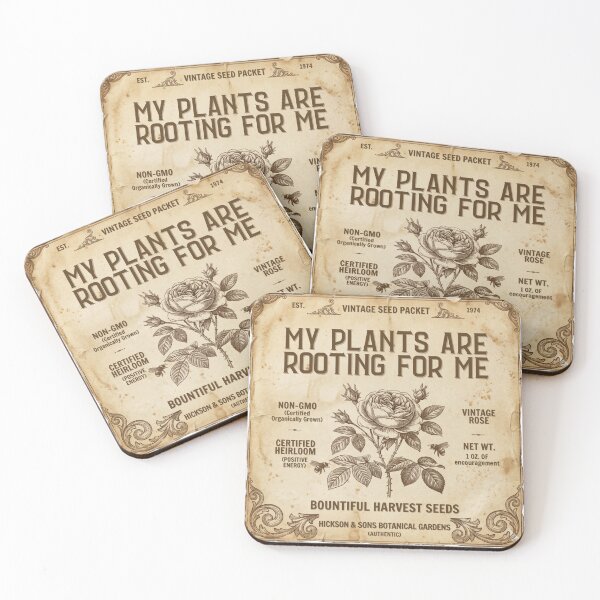 Item preview, My Plants Are Rooting For Me | Vintage Seed Packet Graphic designed and sold by By Dana Studio.