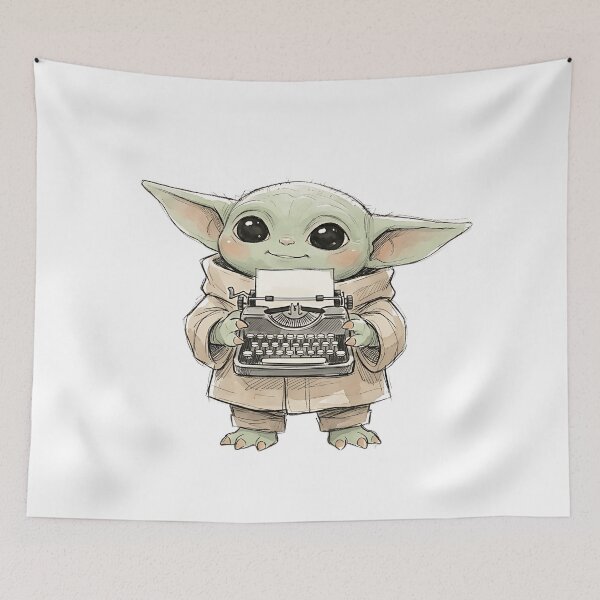 Item preview, BABY YODA TYPEWRITER designed and sold by LIS AND MELIVERSO.