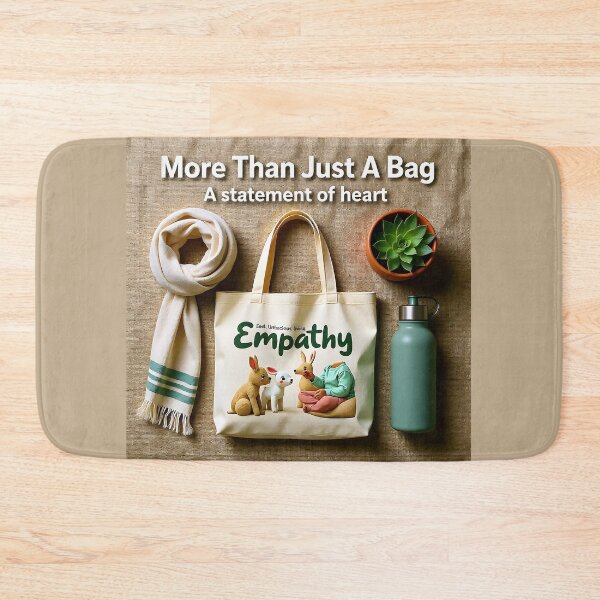 Item preview, More Than Just a Bag — Flatlay of “Empathy” Tote with Essentials | A Statement of Heart designed and sold by Creative-RE.