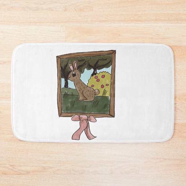 Item preview, Drawing of framed bunny with bow designed and sold by CottageComfortsShoppe.