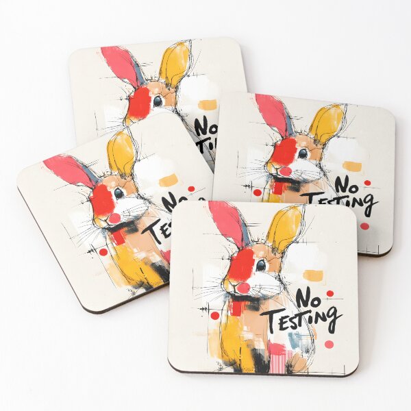 Item preview, No Animal Testing - Vibrant Rabbit Protest Art - Bold Animal Rights Statement Artwork designed and sold by OlfactoART Studio.