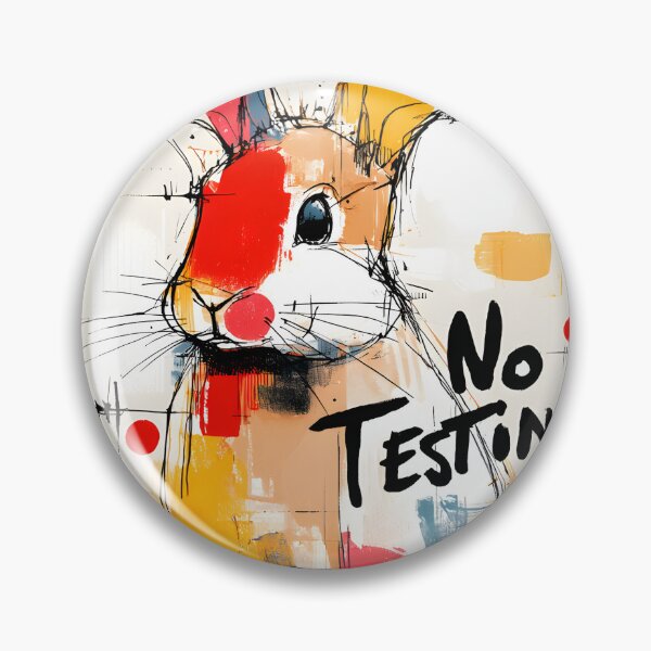 Item preview, No Animal Testing - Vibrant Rabbit Protest Art - Bold Animal Rights Statement Artwork designed and sold by OlfactoART Studio.