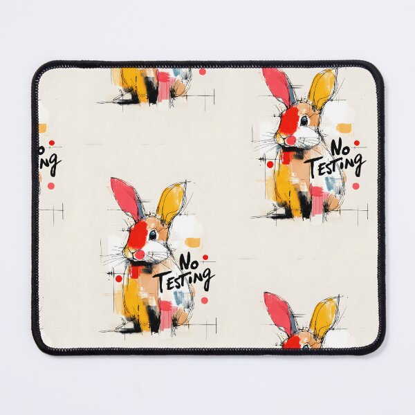 Item preview, No Animal Testing - Vibrant Rabbit Protest Art - Bold Animal Rights Statement Artwork designed and sold by OlfactoART Studio.