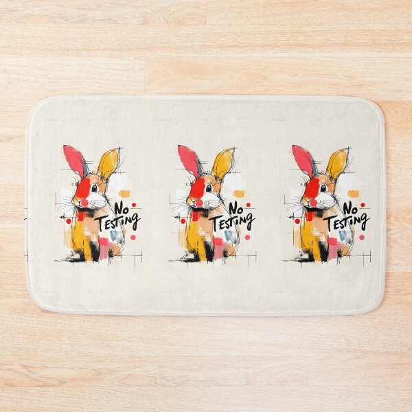 Item preview, No Animal Testing - Vibrant Rabbit Protest Art - Bold Animal Rights Statement Artwork designed and sold by OlfactoART Studio.