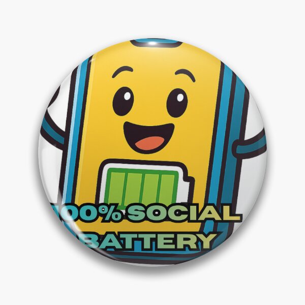 Item preview, 100% Social Battery Happy Mood Extrovert Energy Sticker designed and sold by LumereAndCoeur.