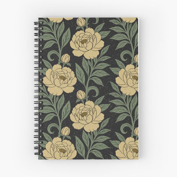 Item preview, Large scale of Dark Vintage Peony Botanical Floral Vine Repeat Pattern designed and sold by DColourMuse.