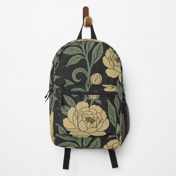 Item preview, Large scale of Dark Vintage Peony Botanical Floral Vine Repeat Pattern designed and sold by DColourMuse.