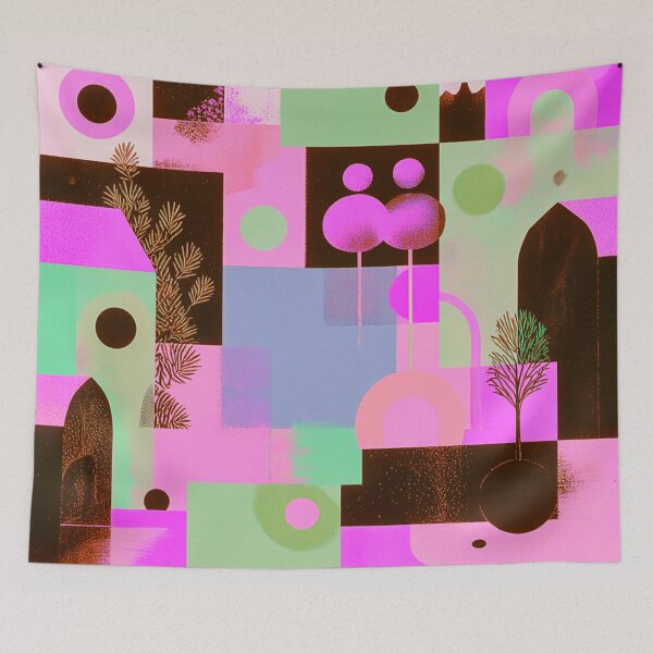 Item preview, Abstract Floral Architecture Pattern – Modern Colorful Geometric Art  ✔ Keywords designed and sold by joycrysstudio.