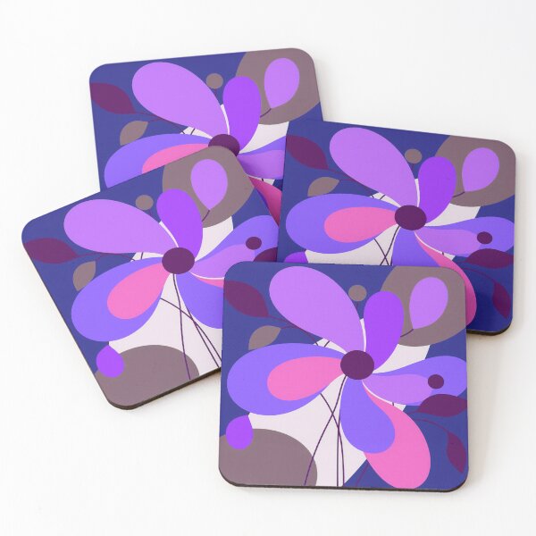 Item preview, Vibrant Abstract Floral Design – Purple Blue Gradient Flower Art designed and sold by joycrysstudio.