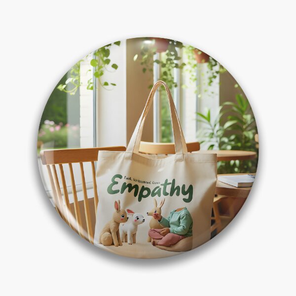 Item preview, Designed for the Conscious Soul — “Empathy” Tote on Dainty Wooden Café Chair | Mindful Dining Style designed and sold by Creative-RE.