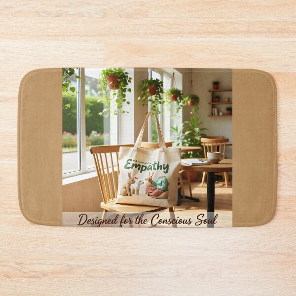 Item preview, Designed for the Conscious Soul — “Empathy” Tote on Dainty Wooden Café Chair | Mindful Dining Style designed and sold by Creative-RE.