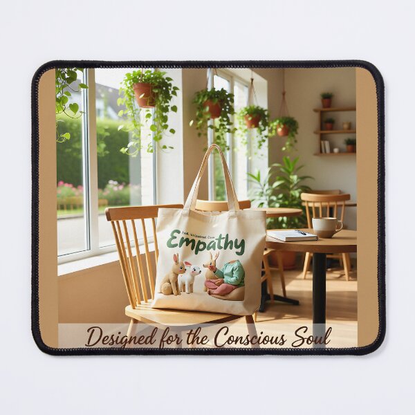 Item preview, Designed for the Conscious Soul — “Empathy” Tote on Dainty Wooden Café Chair | Mindful Dining Style designed and sold by Creative-RE.