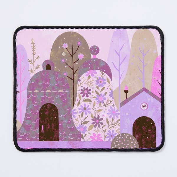 Item preview, Whimsical Floral Village Art – Cute Pastel Dream Town Illustration designed and sold by joycrysstudio.