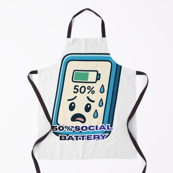 Item preview, 50% Social Battery Half Energy Introvert Mood Funny Sticker designed and sold by LumereAndCoeur.