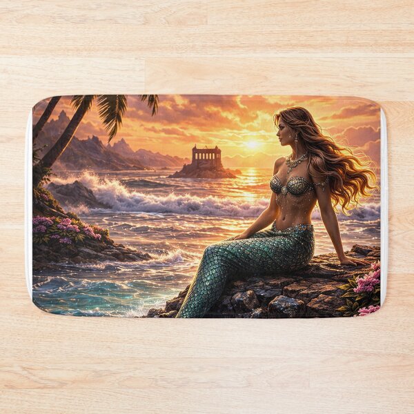 Item preview, Sunset Mermaid on a Tropical Shore designed and sold by Pixel Junkies Studio.