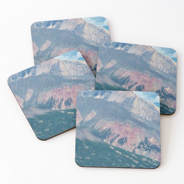 Item preview, Colorful diagonal mountain formations in Canada with foreground trees  designed and sold by lisavonbiela.
