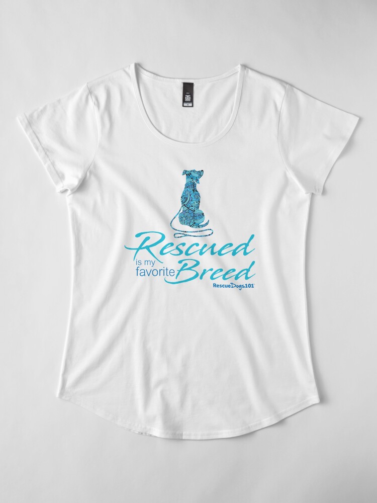 Alternate view of Rescue is My Favorite Breed Dog Premium Scoop T-Shirt