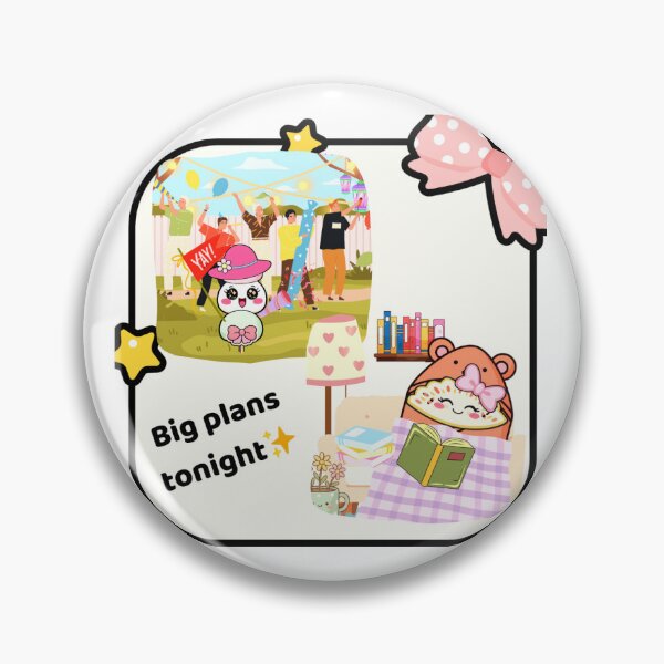 Item preview, Big Plans Tonight – Chaotic Friend vs Cozy Friend Cute Kawaii Duo | Introvert Extrovert Meme Aesthetic Sticker designed and sold by Bubby Sweets Creations.