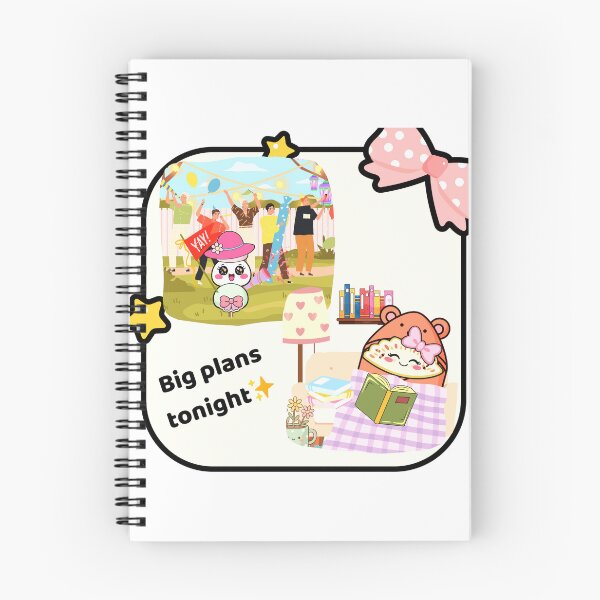 Item preview, Big Plans Tonight – Chaotic Friend vs Cozy Friend Cute Kawaii Duo | Introvert Extrovert Meme Aesthetic Sticker designed and sold by Bubby Sweets Creations.