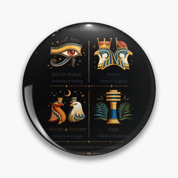 Item preview, Mythological Egyptian Symbols Chart - Vintage Gold & Teal Illustration designed and sold by Artful Expression .