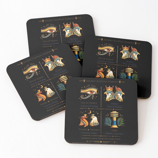Item preview, Mythological Egyptian Symbols Chart - Vintage Gold & Teal Illustration designed and sold by Artful Expression .