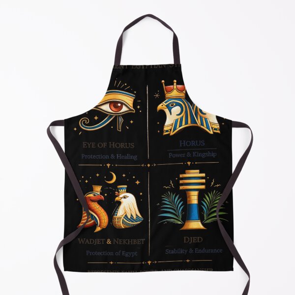 Item preview, Mythological Egyptian Symbols Chart - Vintage Gold & Teal Illustration designed and sold by Artful Expression .