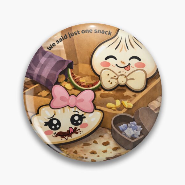 Item preview, We Said Just One Snack |  Cute Kawaii Dumpling Snack Attack Sticker | Cozy Relatable Humor Aesthetic designed and sold by Bubby Sweets Creations.