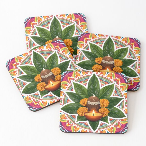 Item preview, Navratri Kalash & Diya Sticker   designed and sold by Teewave-Ashish.