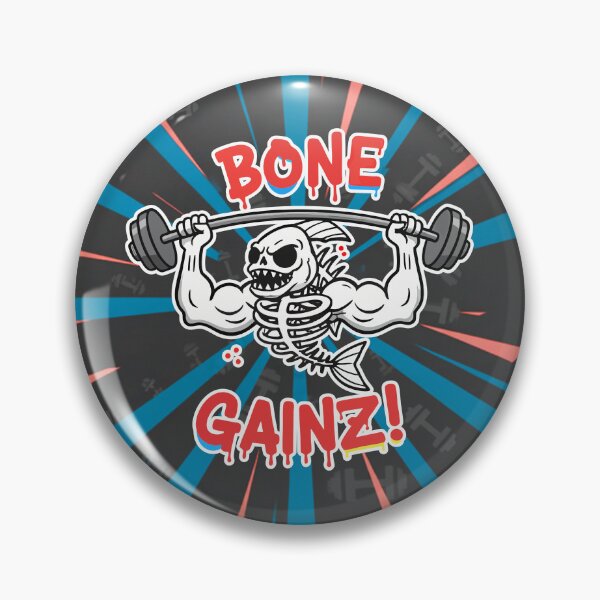 Item preview, Bone Gainz Skeletal Fish Lifting Edgy Gym Cartoon designed and sold by Taridesign.