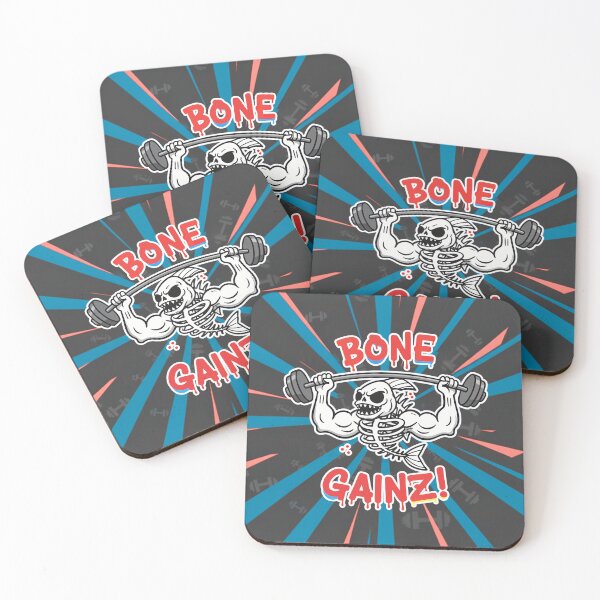 Item preview, Bone Gainz Skeletal Fish Lifting Edgy Gym Cartoon designed and sold by Taridesign.