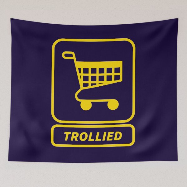 Item preview, Funny “Trollied” shopping trolley cartoon | Drunk humor pub party joke designed and sold by messy-nessie.