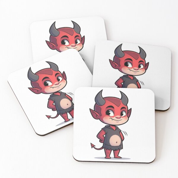 Item preview, Cute Little Devil – Kawaii Demon Cartoon Sticker designed and sold by Mojbin.