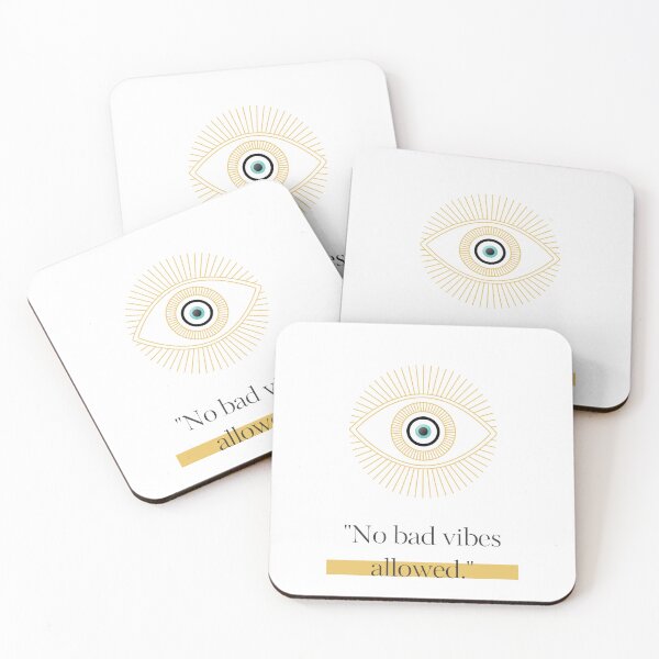 Item preview, Boho Evil Eye "No Bad Vibes" Art designed and sold by AuraLoft.