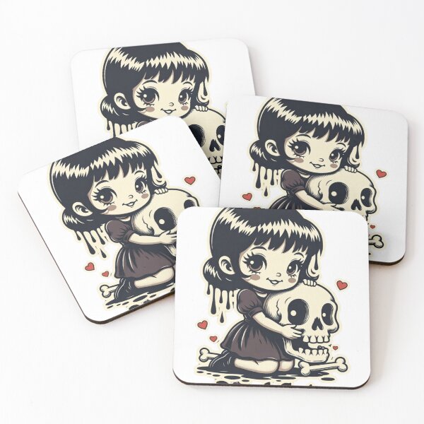 Item preview, Dead Cute Rubber Hose Goth Girl – Creepy Kawaii Vintage Cartoon Design No.2 designed and sold by ShirtsOfDeath.