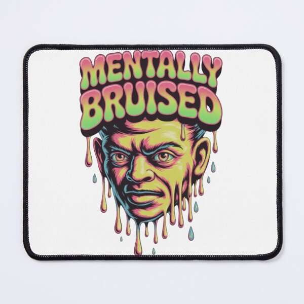 Item preview, Mentally Bruised Psychedelic Melting Face Graphic Tee designed and sold by NewUSShop.