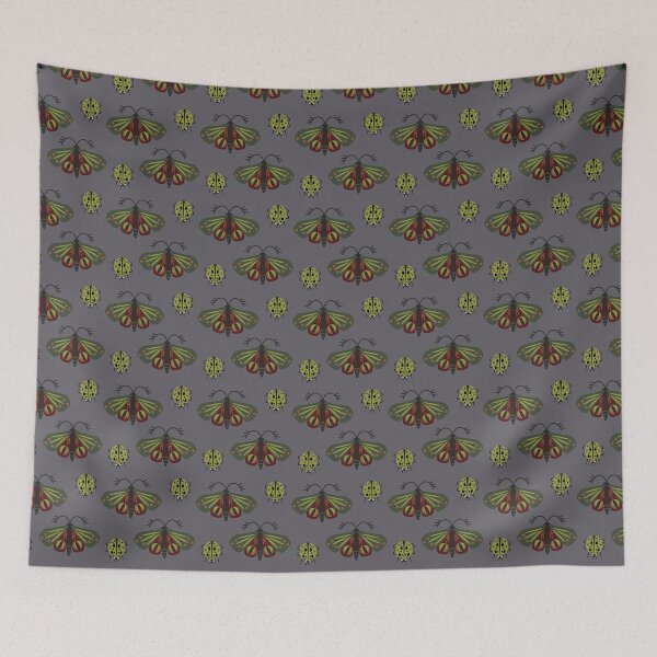 Item preview, Moth and beetle pattern designed and sold by spineless-art.