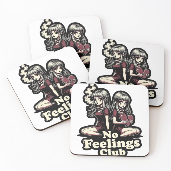 Item preview, No Feelings Club Rubber Hose Goth Girls – Dark Humor Vintage Cartoon designed and sold by ShirtsOfDeath.