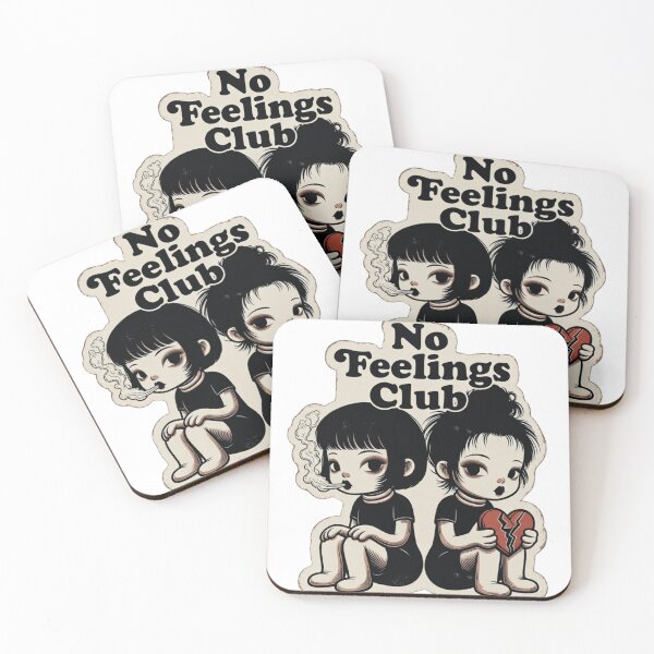 Item preview, No Feelings Club Rubber Hose Goth Girls – Dark Humor Vintage Cartoon No.2 designed and sold by ShirtsOfDeath.
