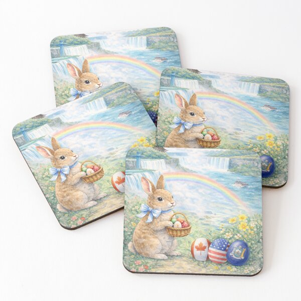 Item preview, Niagara Falls Easter Bunny | USA & Canada Patriotic Spring Art designed and sold by inspired-works.