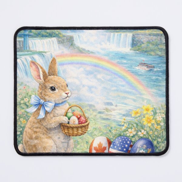 Item preview, Niagara Falls Easter Bunny | USA & Canada Patriotic Spring Art designed and sold by inspired-works.